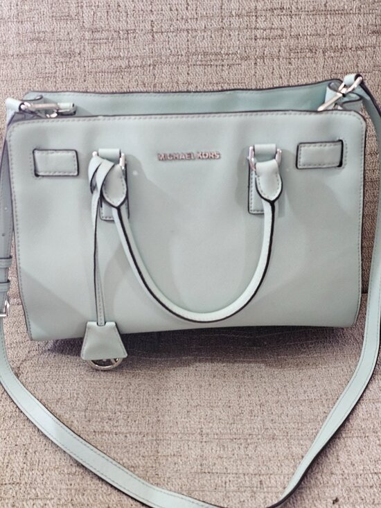 Michael Kors Handbags - Michael Kors Mint Green Saffiano Leather Satchel Crossbody Bag